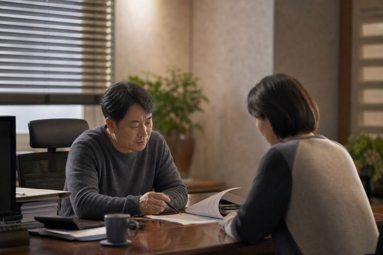 강제 이혼, 배우자가 이혼을 거부할 때 가능한 절차 관련 전문가 상담·서류 검토 장면