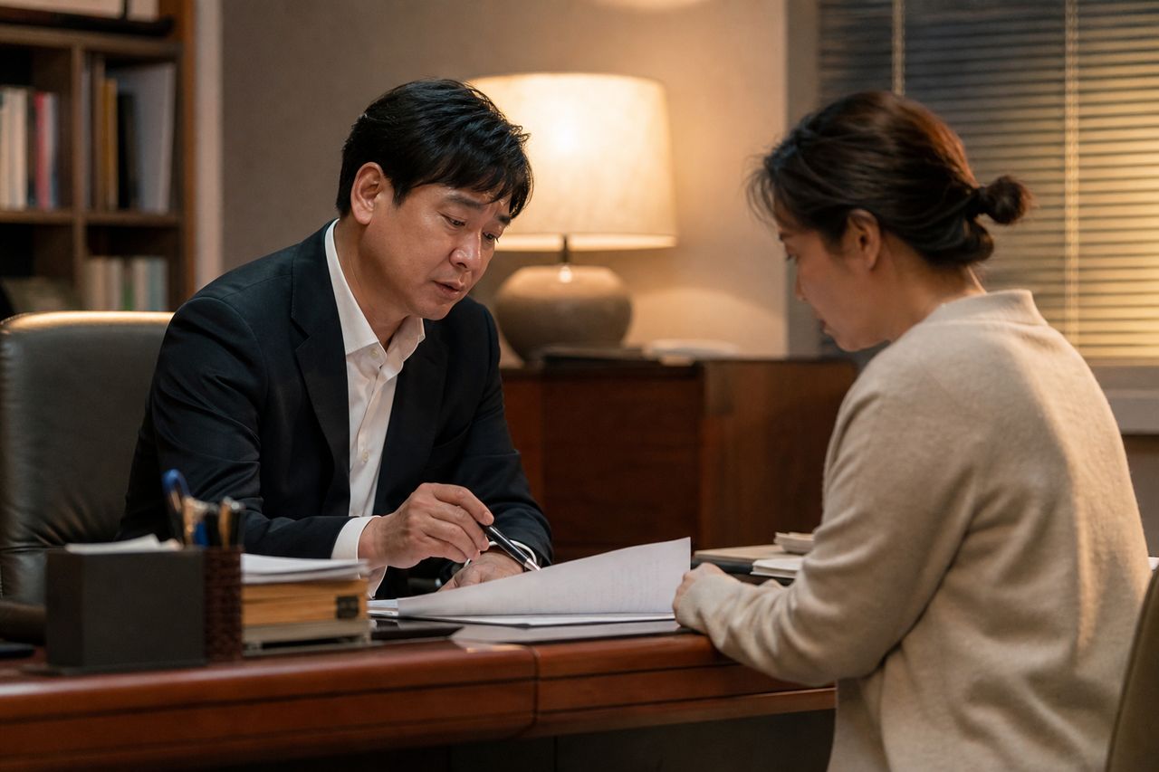 이혼 송달 문제, 진행 단계와 확인사항 관련 전문가 상담·서류 검토 장면