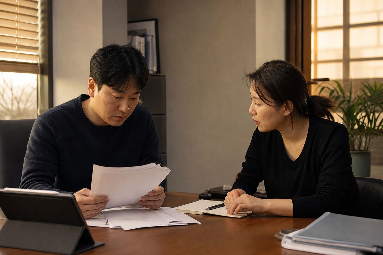 이혼 청구취지 정리, 상황별로 먼저 살펴볼 내용 관련 전문가 상담·서류 검토 장면