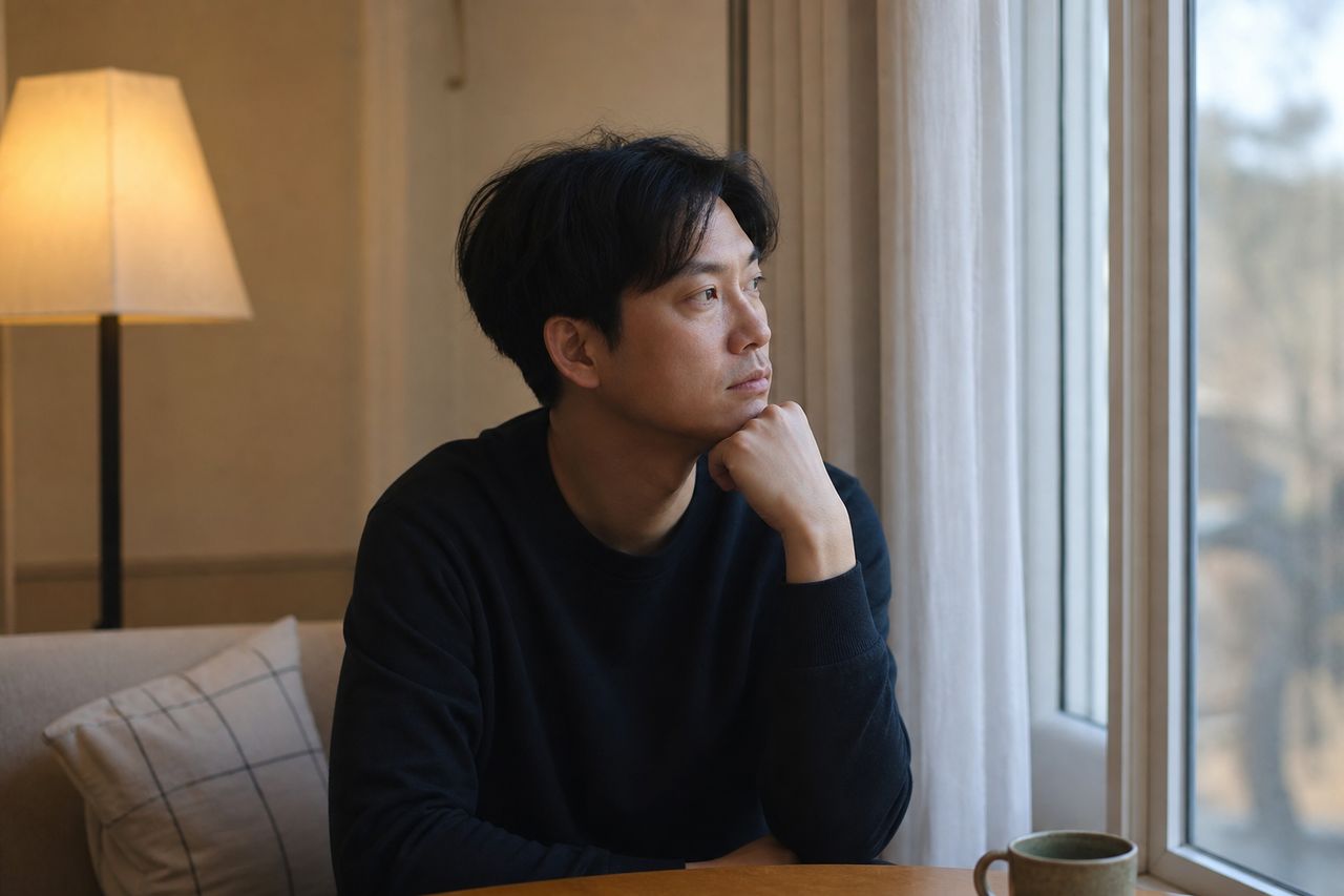 사귄 지 2년, 동거하다가 상대방이 '우리는 사실혼 아니다'라고 주장하는 상황 — 이혼변호사가 짚어주는 법원이 사실혼으로 인정하는 증거 조건과 20대가 자주 빠지는 함정 관련 상황을 보여주는 이미지 — 서류를 검토하는 모습