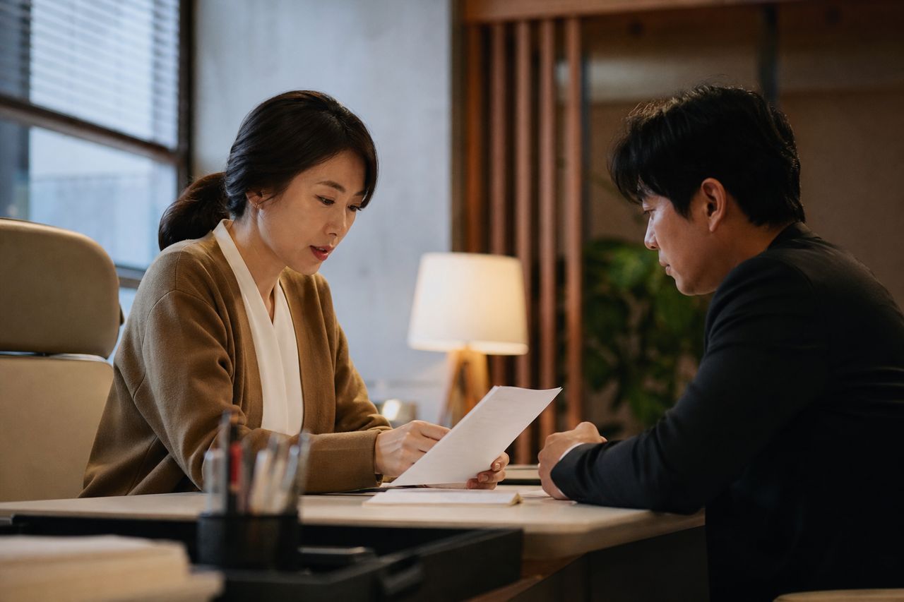 사귄 지 2년, 동거하다가 상대방이 '우리는 사실혼 아니다'라고 주장하는 상황 — 이혼변호사가 짚어주는 법원이 사실혼으로 인정하는 증거 조건과 20대가 자주 빠지는 함정 관련 전문가 상담·서류 검토 장면