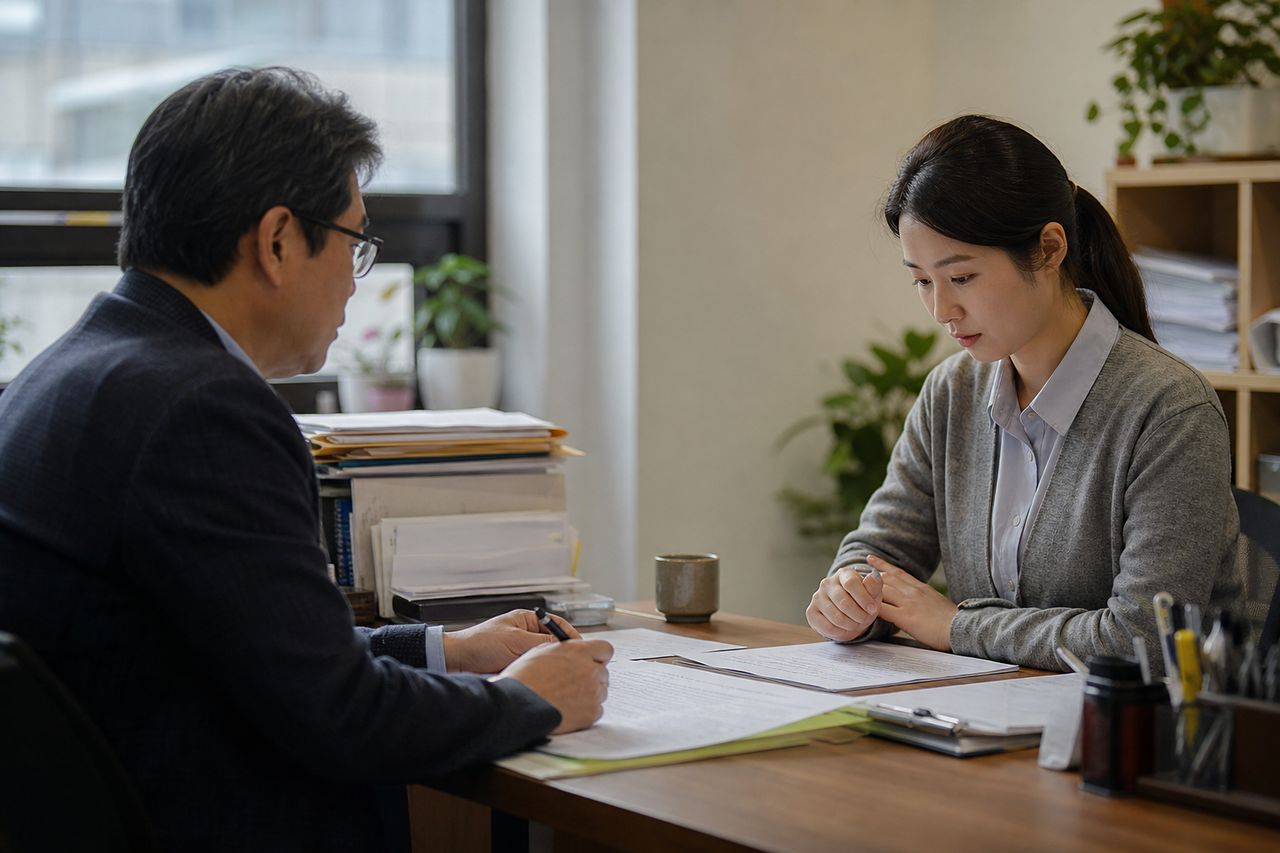 협의이혼 절차, 신청부터 이혼신고까지 순서대로 관련 전문가 상담·서류 검토 장면