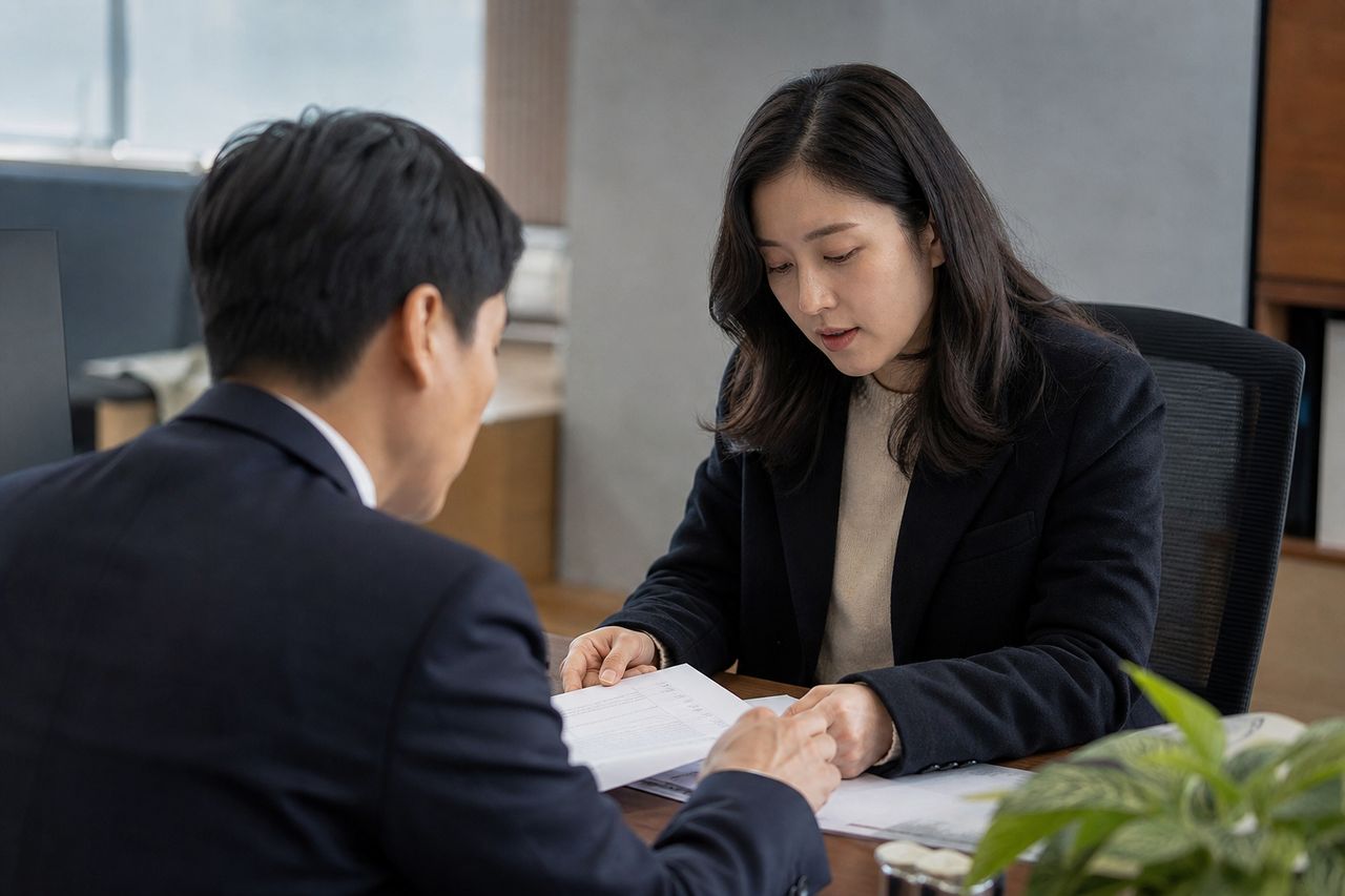 외국에서 이미 이혼했는데, 한국에서도 효력이 있을까? 관련 전문가 상담·서류 검토 장면