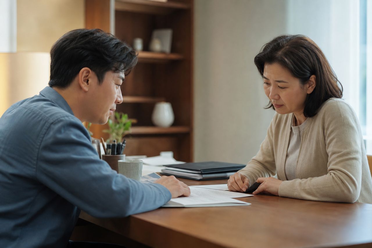 전 남편 사업체가 폐업 처리됐는데 양육비 이행명령 받아도 재산이 없다고 한다 — 사업자 폐업 후 숨긴 재산 추적, 금융정보제공명령 신청 가능한 조건은? 관련 전문가 상담·서류 검토 장면