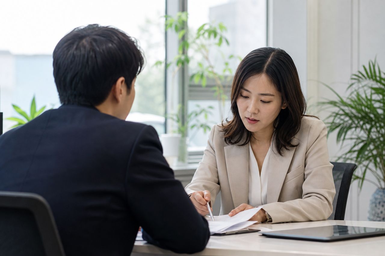 이혼을 결심했다면 배우자에게 알리기 전 준비할 증거 관련 전문가 상담·서류 검토 장면